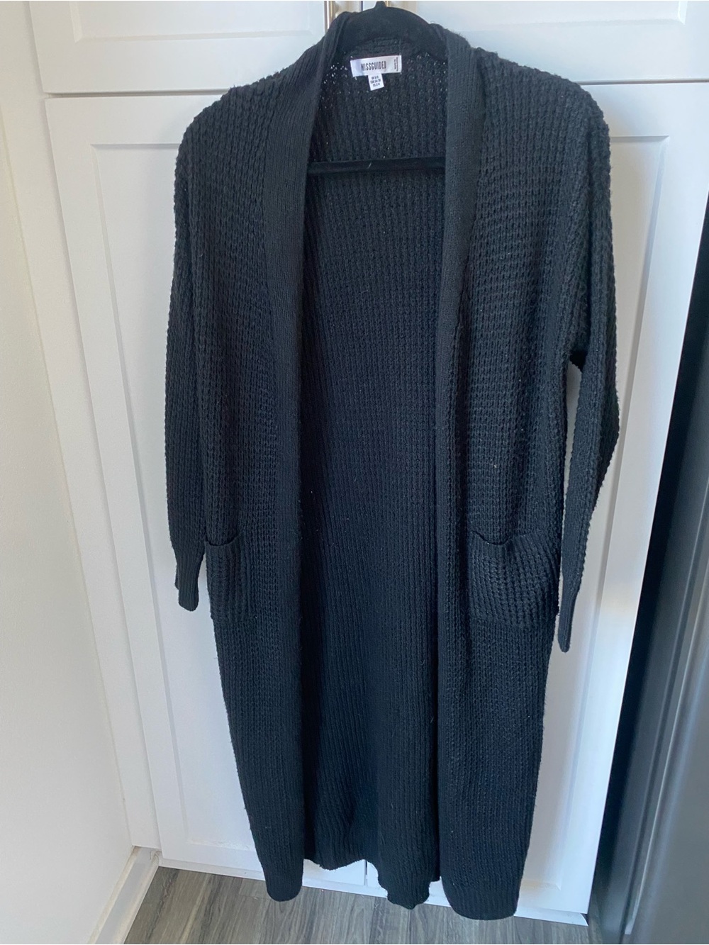 Missguided womens black duster knitted sweater size 2/4
